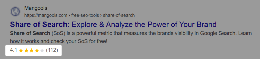 Google review ratings in free SERP simulator - example