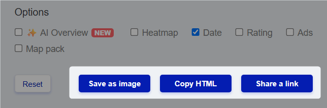 Saving and sharing SERP preview